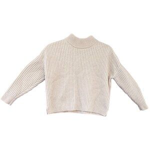 Madewell Womens Recycled Cashmere Ribbed Mockneck Sweater Small Beige